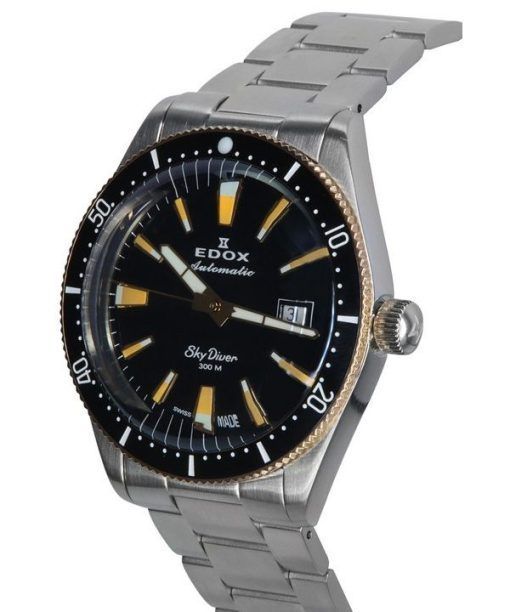 Edox Skydiver Limited Edition Automatik-Taucheruhr mit schwarzem Zifferblatt 80126357RNMNIRB 300M