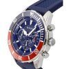 Bulova Sport-Chronograph, Silikonarmband, blaues Zifferblatt, Quarz, 98K111, 100 m, Herrenuhr mit Geschenkset