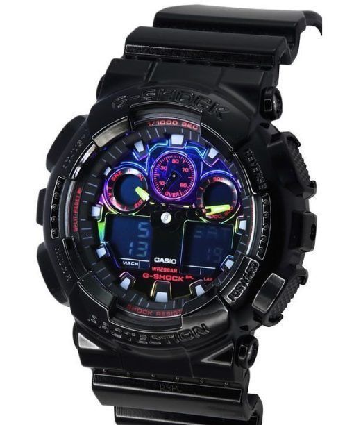 Casio G-Shock Virtual Rainbow Analog Digital Quarz GA-100RGB-1A GA100RGB-1 200M Herrenuhr