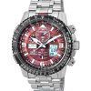 Citizen Promaster Skyhawk Ewiger Kalender, rotes Zifferblatt, Eco-Drive Diver's JY8086-89X 200M Herrenuhr