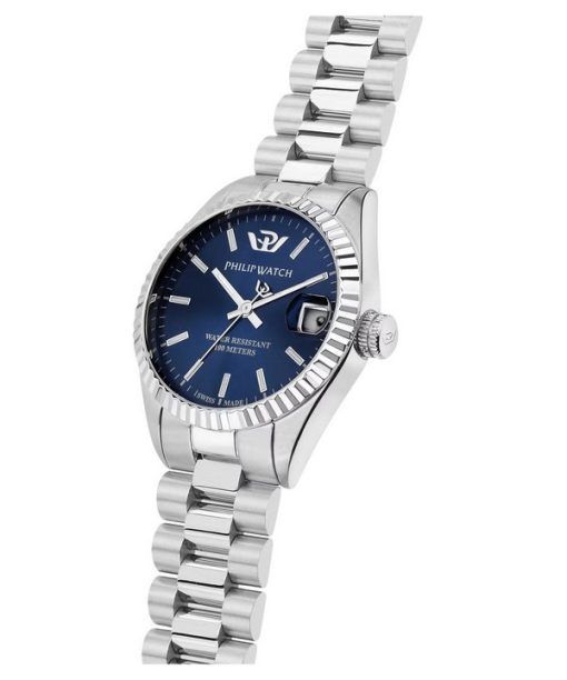 Philip Watch Caribe Urban Edelstahl blaues Sunray-Zifferblatt Quarz R8253597590 100M Damenuhr