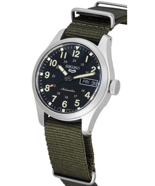 Seiko 5 Sports Green Zone Midfield Automatikuhr mit schwarzem Zifferblatt SRPJ85K1 100M