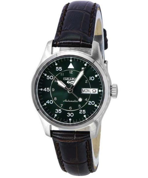 Seiko 5 Sports GMT Kelly Green Fliegeranzug-Stil Lederarmband Automatik SRPJ89K1 100M Herrenuhr