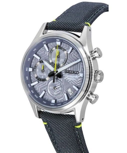 Seiko Conceptual Chronograph, Nylonarmband, graues Zifferblatt, Quarz, SSB423P1, 100 m, Herrenuhr