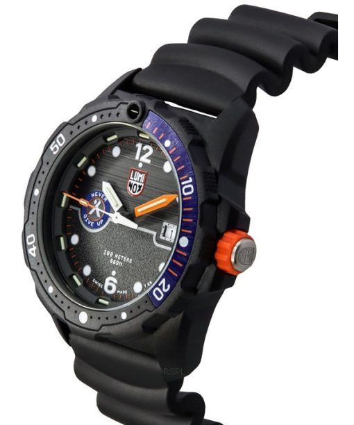 Luminox Bear Grylls Survival SEA Kautschukarmband, schwarzes Zifferblatt, Quarz-Taucheruhr XB.3723 200M, Herrenuhr