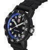 Luminox Leatherback SEA Turtle Giant Polyurethan-Armband, schwarzes und blaues Zifferblatt, Schweizer Quarzwerk, XS.0324, 100 m,