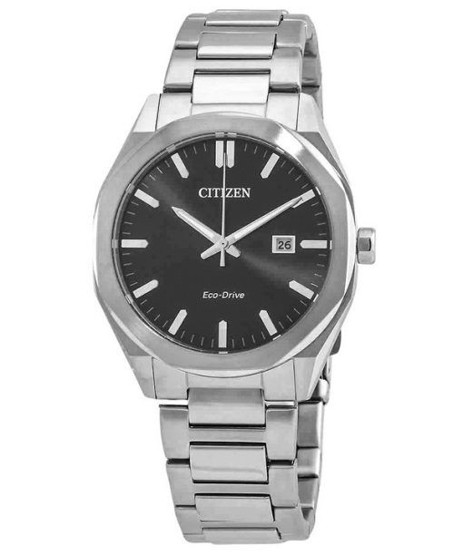 Citizen Eco-Drive Edelstahl schwarzes Zifferblatt BM7600-81E 100M Herrenuhr