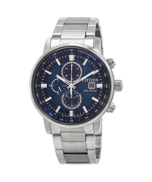 Citizen Eco-Drive Chronograph Edelstahl Blaues Zifferblatt CA0840-87L 100M Herrenuhr