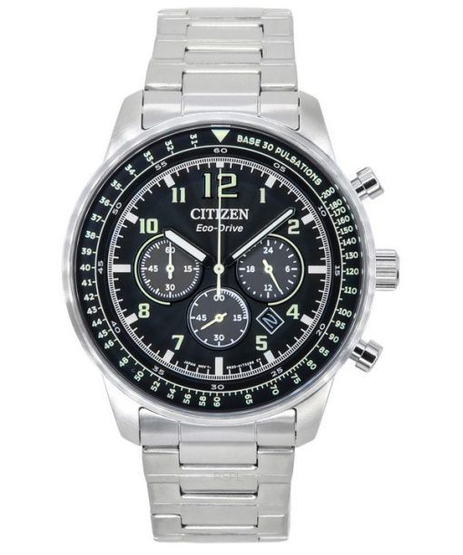 Citizen Eco-Drive Chronograph Edelstahl schwarzes Zifferblatt CA4500-83E 100M Herrenuhr