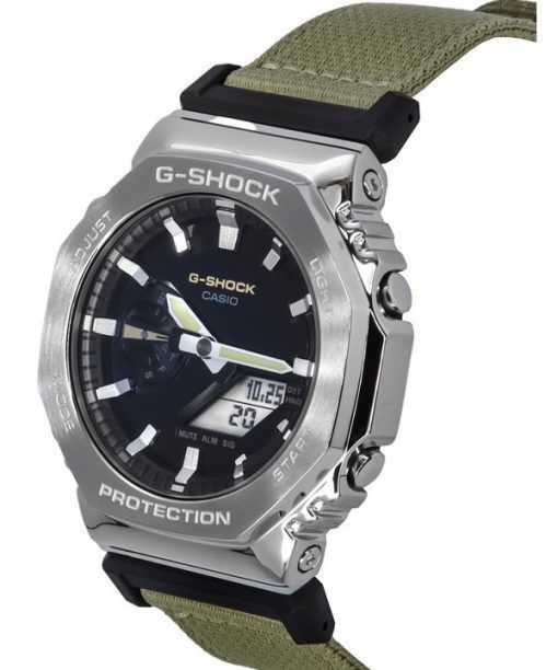 Casio G-Shock Utility Metal Collection Analog Digital Stoffarmband Schwarzes Zifferblatt Quarz GM-2100C-5A 200M Herrenuhr