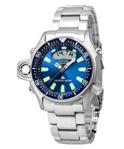 Citizen Promaster Aqualand Edelstahl blaues Zifferblatt Quarz Taucheruhr JP2000-67L 200M Herrenuhr