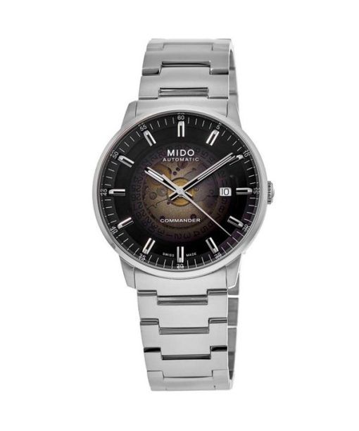 Mido Commander Gradient Edelstahl schwarzes Skelettzifferblatt Automatik M021.407.11.411.00 Herrenuhr