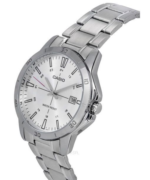 Casio Standard Analog Edelstahl Silber Zifferblatt Quarz MTP-V004D-7C Herrenuhr