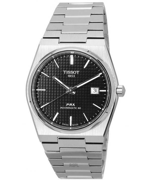 Tissot PRX T-Classic Powermatic 80 Edelstahl Schwarzes Zifferblatt T137.407.11.051.00 T1374071105100 100M Herrenuhr