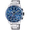 Festina Timeless Chronograph Edelstahl blaues Zifferblatt Quarz F20560-3 100M Herrenuhr