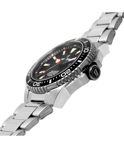 Festina Diver Edelstahl schwarzes Zifferblatt Quarz F20663-3 200M Herrenuhr