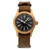 Hamilton Khaki Field mechanische Bronze-Lederarmband mit schwarzem Zifferblatt H69459530 Herrenuhr