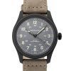 Hamilton Khaki Field Herrenuhr mit Titan-Lederarmband und grauem Zifferblatt, automatisch, H70215880, 100 m