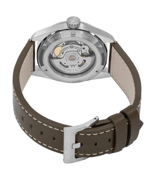 Hamilton Khaki Field Expedition Lederarmband, schwarzes Zifferblatt, automatische H70225830 100M Herrenuhr