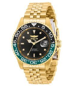 Invicta Pro Diver goldfarbener Edelstahl, Quarz-Taucheruhr mit schwarzem Zifferblatt, 36043, 200 m, Herrenuhr