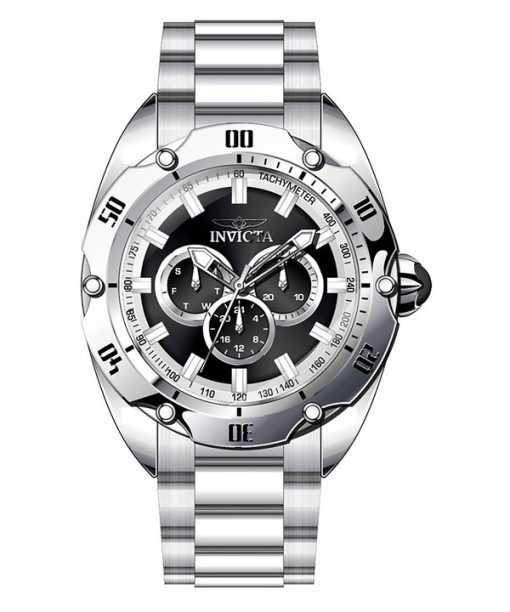 Invicta Venom GMT Edelstahl schwarzes Zifferblatt Quarz 45729 100M Herrenuhr