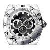 Invicta Venom GMT Edelstahl schwarzes Zifferblatt Quarz 45729 100M Herrenuhr