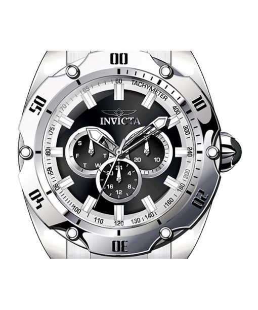 Invicta Venom GMT Edelstahl schwarzes Zifferblatt Quarz 45729 100M Herrenuhr