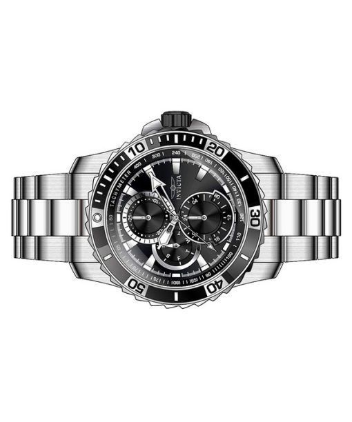 Invicta Pro Diver Scuba GMT Edelstahl schwarzes Zifferblatt Quarz 45745 100M Herrenuhr