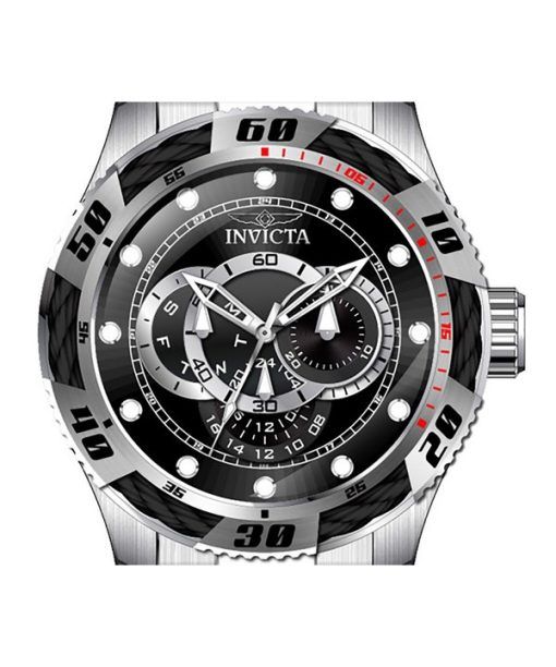 Invicta Speedway GMT Edelstahl schwarzes Zifferblatt Quarz 45755 100M Herrenuhr