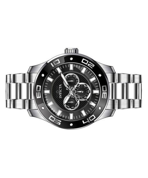 Invicta Pro Diver Scuba GMT Edelstahl schwarzes Zifferblatt Quarz 45756 100M Herrenuhr