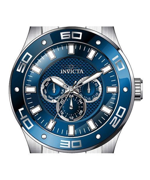 Invicta Pro Diver Scuba GMT Edelstahl blaues Zifferblatt Quarz 45757 100M Herrenuhr