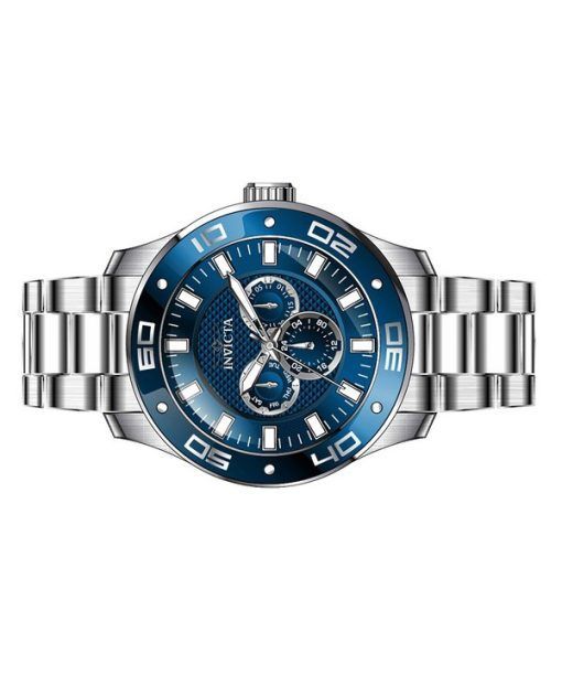 Invicta Pro Diver Scuba GMT Edelstahl blaues Zifferblatt Quarz 45757 100M Herrenuhr