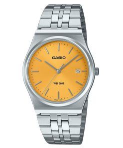 Casio Standard Analog Edelstahl Gelbes Zifferblatt Quarz MTP-B145D-9AV Unisex-Uhr