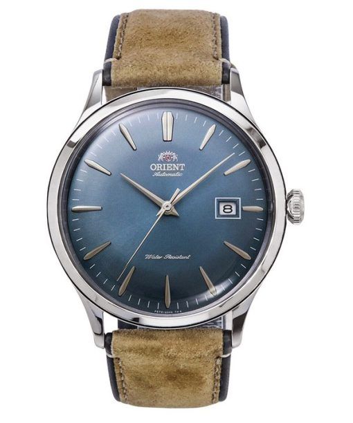 Orient Bambino Version 4, klassisches Wildlederarmband, blaues Zifferblatt, automatische Herrenuhr RA-AC0P03L10B