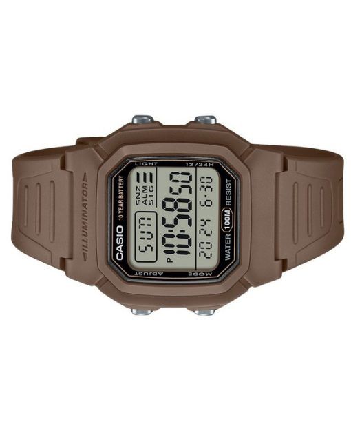 Casio Digital Brown Dual Time Harzarmband Quarz W-800H-5AV 100M Herrenuhr