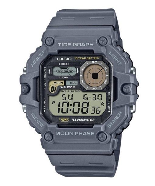 Casio Standard Digital Graph Mondphase Harzarmband Quarz WS-1700H-8AV 100M Herrenuhr