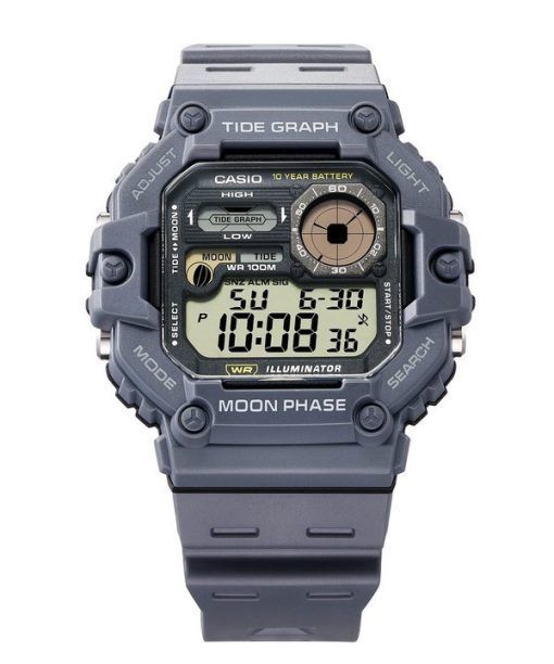 Casio Standard Digital Graph Mondphase Harzarmband Quarz WS-1700H-8AV 100M Herrenuhr