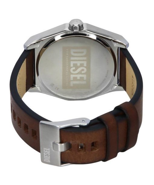 Diesel Scraper Lederarmband blaues Zifferblatt Quarz DZ2174 Herrenuhr