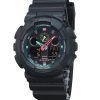 Casio G-Shock Analog Digital Multi Fluorescent Accents Series Harzarmband Schwarzes Zifferblatt Quarz GA-100MF-1A 200M Herrenuhr