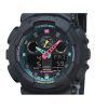 Casio G-Shock Analog Digital Multi Fluorescent Accents Series Harzarmband Schwarzes Zifferblatt Quarz GA-100MF-1A 200M Herrenuhr