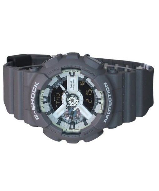 Casio G-Shock Hidden Glow Series Analog-Digital-Harzarmband graues Zifferblatt Quarz GA-110HD-8A 200M Herrenuhr