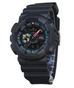 Casio G-Shock Analog Digital Multi Fluorescent Accents Series Harzarmband Schwarzes Zifferblatt Quarz GA-110MF-1A 200M Herrenuhr