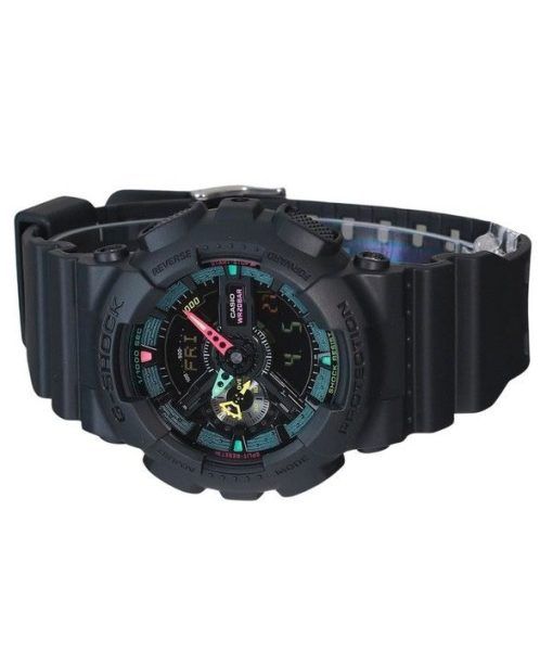 Casio G-Shock Analog Digital Multi Fluorescent Accents Series Harzarmband Schwarzes Zifferblatt Quarz GA-110MF-1A 200M Herrenuhr