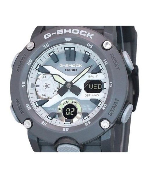 Casio G-Shock Hidden Glow Series Analog-Digital-Harzarmband graues Zifferblatt Quarz GA-2000HD-8A 200M Herrenuhr