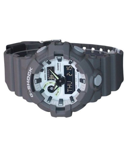 Casio G-Shock Hidden Glow Series Analog-Digital-Harzarmband graues Zifferblatt Quarz GA-700HD-8A 200M Herrenuhr