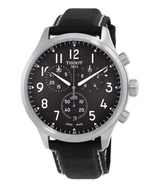 Tissot T-Sport Chrono XL Lederarmband Anthrazit Zifferblatt Quarz T116.617.16.062.00 100M Herrenuhr