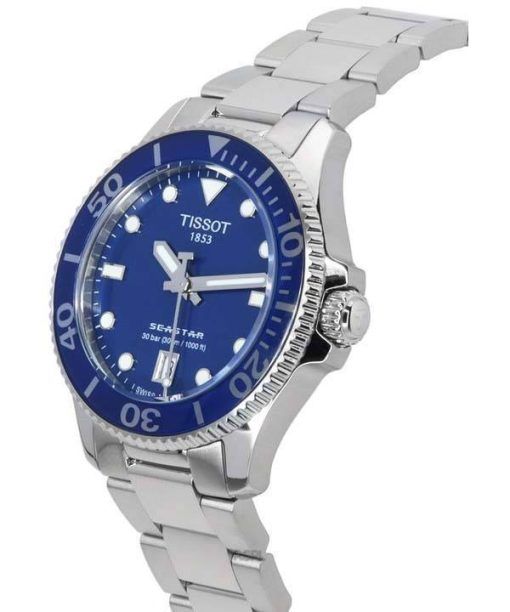 Tissot T-Sport Seastar 1000 Blaues Zifferblatt Quarz Taucher T120.210.11.041.00 T1202101104100 300M Unisex Uhr