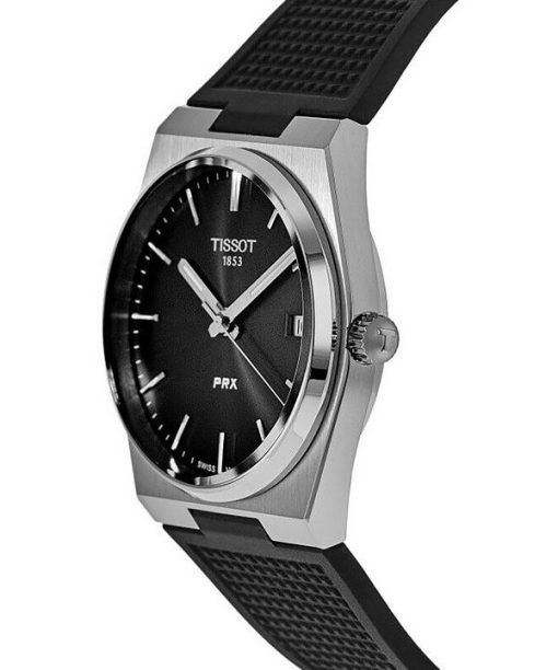 Tissot T-Classic PRX Gummiarmband schwarzes Zifferblatt Quarz T137.410.17.051.00 100M Herrenuhr