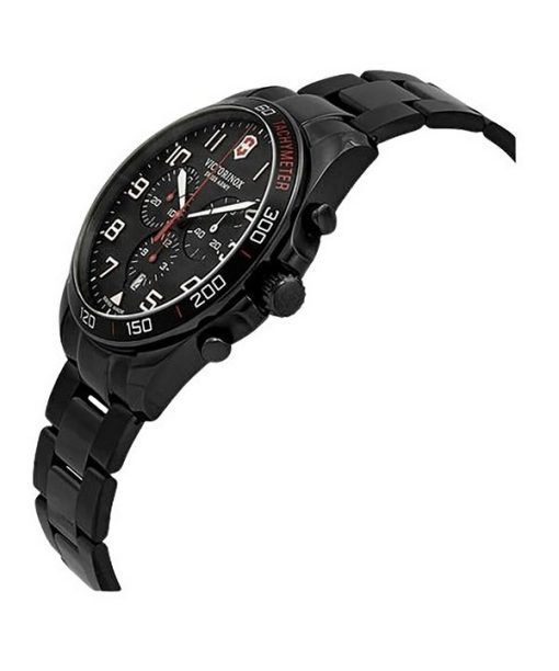 Victorinox Swiss Army FieldForce Sport Chronograph Edelstahl schwarzes Zifferblatt Quarz 241890 100M Herrenuhr