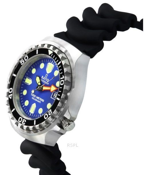 Ratio FreeDiver Version 03 Helium Safe 1000M Saphirquarz Blaues Zifferblatt 1038EF102V-BLU-V03 Herrenuhr